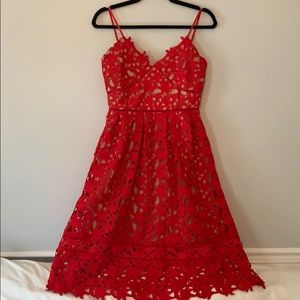 Red lace dress